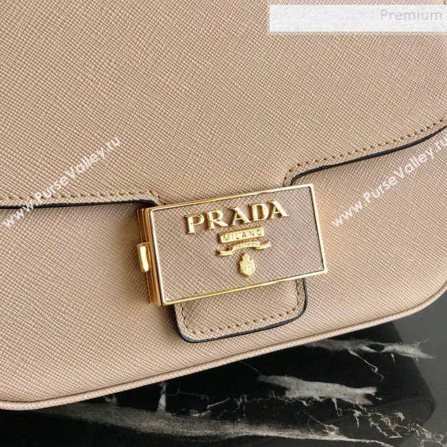 Prada Emblème Saffiano Leather Shoulder Bag 1BD217 Beige 2019 (PYZ-9092604)