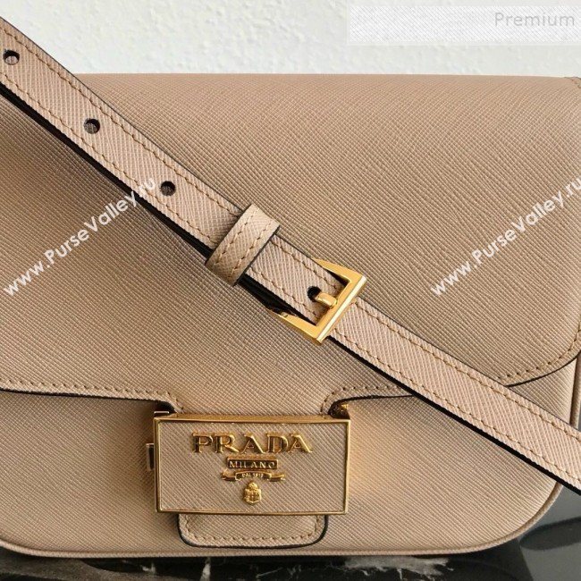 Prada Emblème Saffiano Leather Shoulder Bag 1BD217 Beige 2019 (PYZ-9092604)