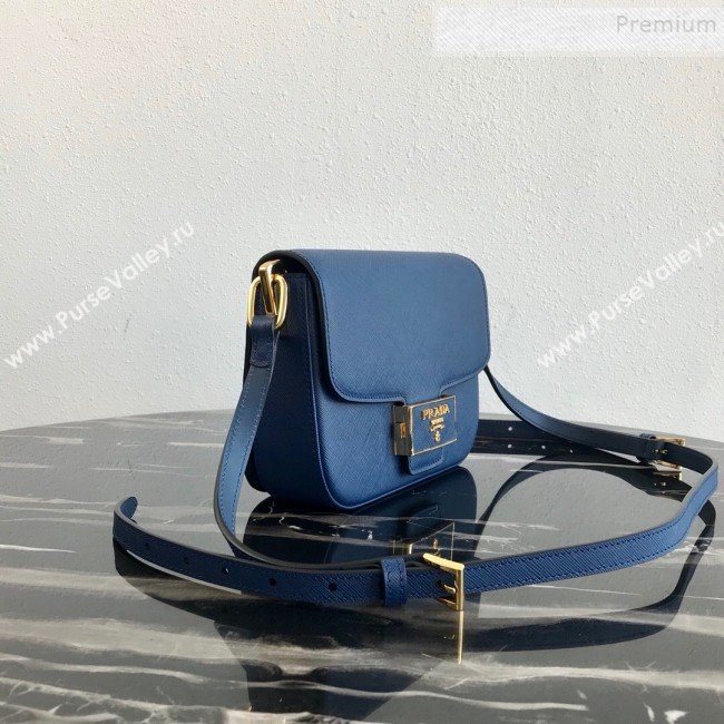 Prada Emblème Saffiano Leather Shoulder Bag 1BD217 Blue 2019 (PYZ-9092605)