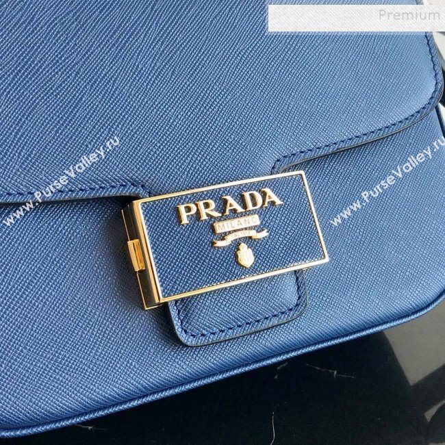 Prada Emblème Saffiano Leather Shoulder Bag 1BD217 Blue 2019 (PYZ-9092605)