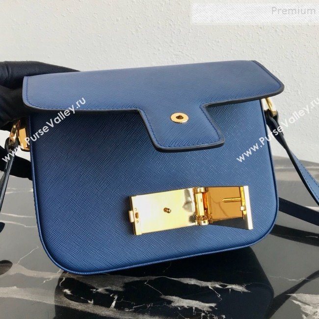 Prada Emblème Saffiano Leather Shoulder Bag 1BD217 Blue 2019 (PYZ-9092605)