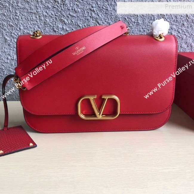 Valentino Large VLock Calfskin Shoulder Bag Red 2019 (JIND-9092614)