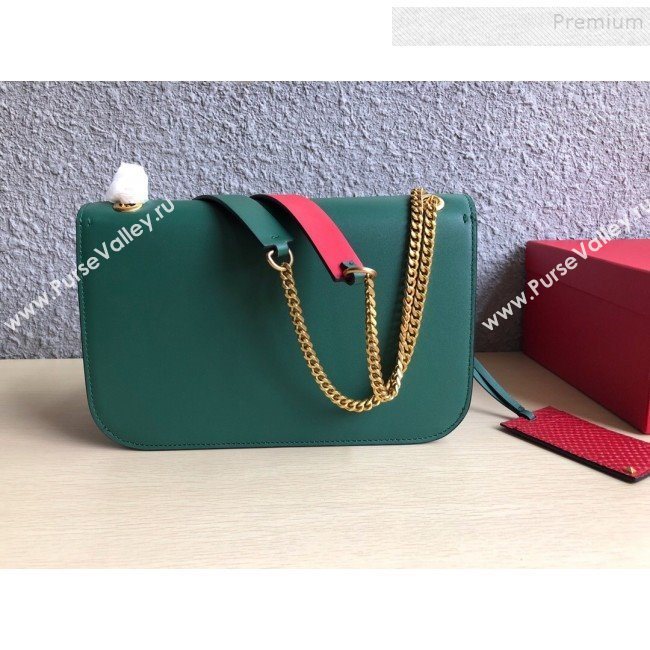 Valentino Large VLock Calfskin Shoulder Bag Green 2019 (JIND-9092613)