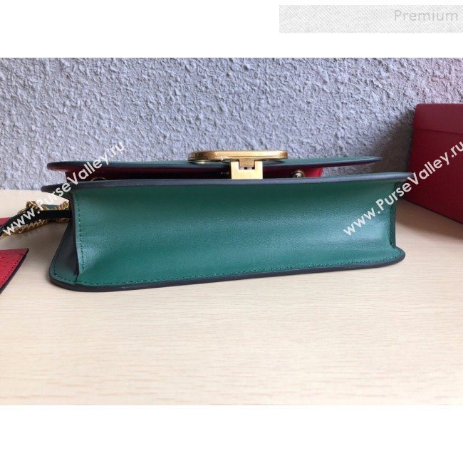 Valentino Large VLock Calfskin Shoulder Bag Green 2019 (JIND-9092613)