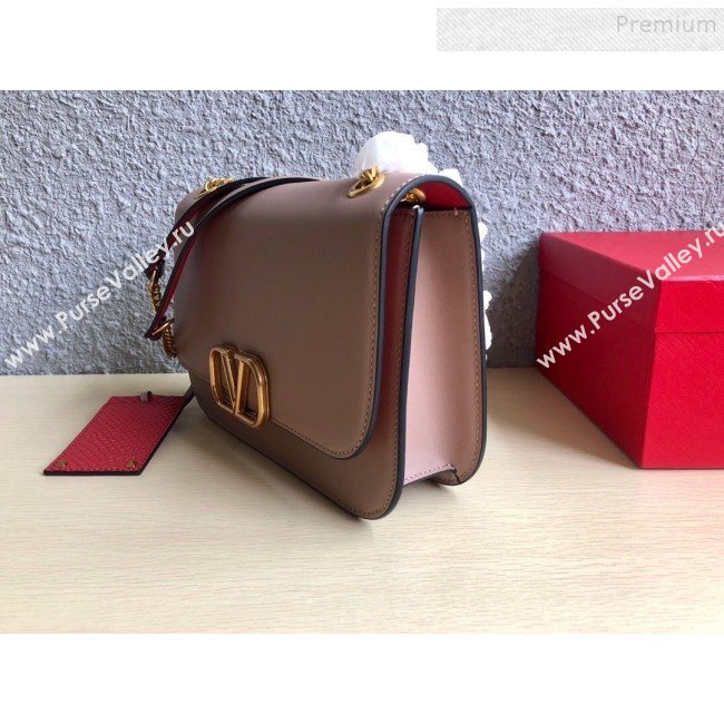 Valentino Large VLock Calfskin Shoulder Bag Nude 2019 (JIND-9092615)