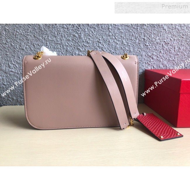 Valentino Large VLock Calfskin Shoulder Bag Nude 2019 (JIND-9092615)