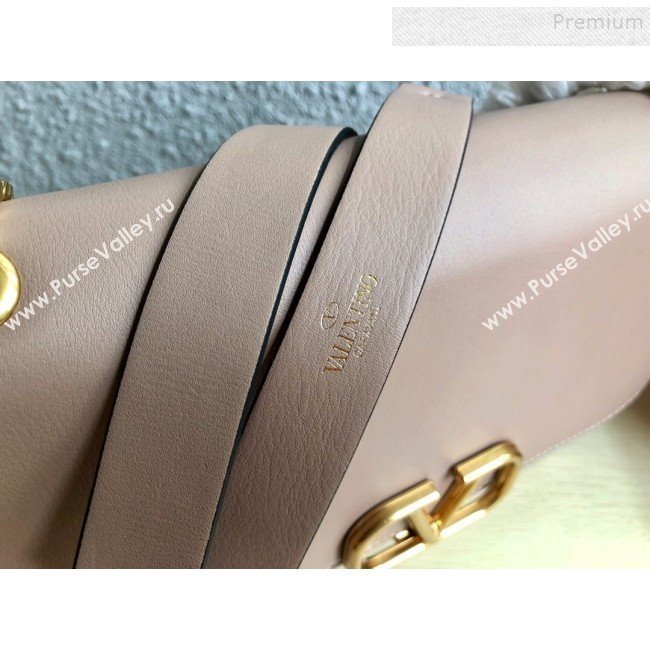Valentino Large VLock Calfskin Shoulder Bag Nude 2019 (JIND-9092615)