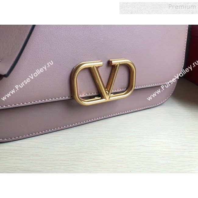 Valentino Large VLock Calfskin Shoulder Bag Nude 2019 (JIND-9092615)