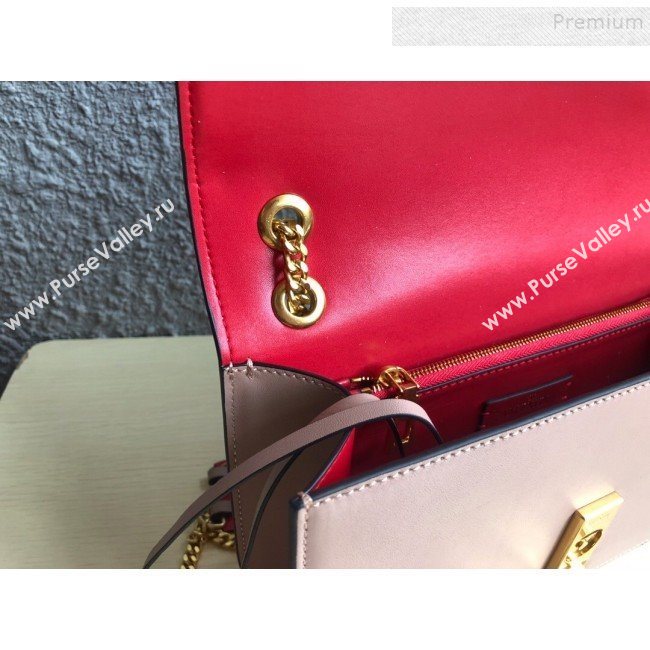 Valentino Large VLock Calfskin Shoulder Bag Nude 2019 (JIND-9092615)