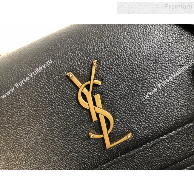 Saint Laurent Sunset Medium Shoulder Bag in Grained Leather Black/Gold 442906 2019 (KTSD-9092621)