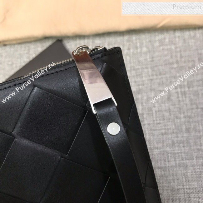 Bottega Veneta Maxi Woven Medium Pouch Black 2019 (MISU-9092639)