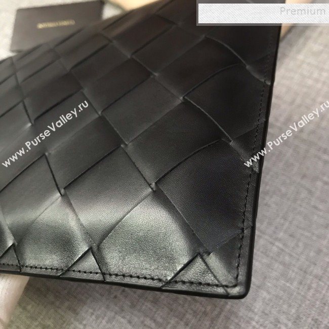 Bottega Veneta Maxi Woven Medium Pouch Black 2019 (MISU-9092639)