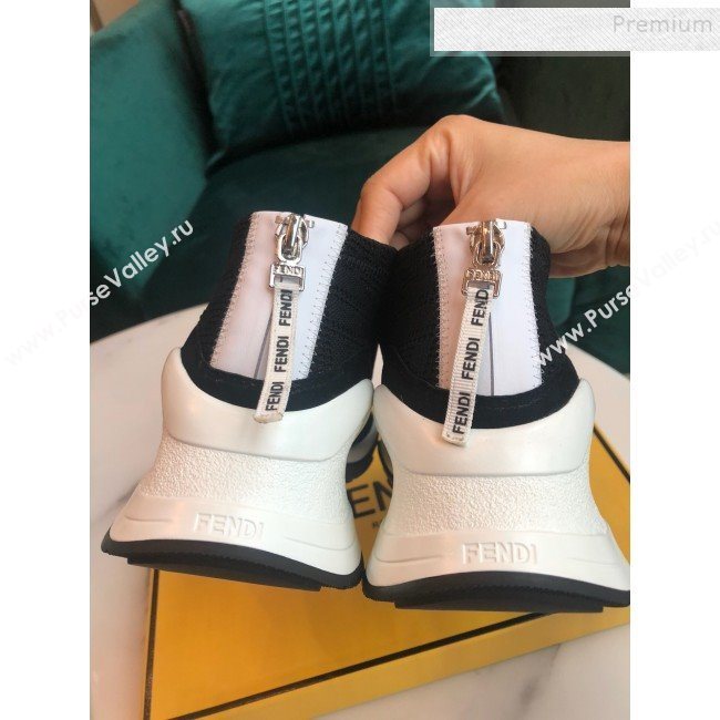 Fendi FFluid Knit Jacquard Zip Sneakers Black 2019 (DLY-9092357)