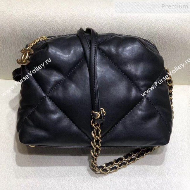 Chanel Maxi Quilted Lambskin Small Bowling Shoulder Bag AS0781 Black 2019 (SMJD-9092501)
