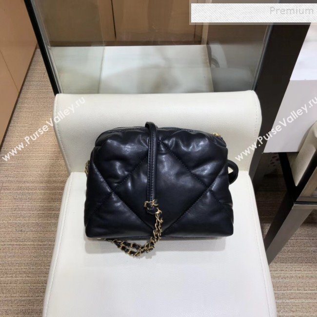 Chanel Maxi Quilted Lambskin Small Bowling Shoulder Bag AS0781 Black 2019 (SMJD-9092501)