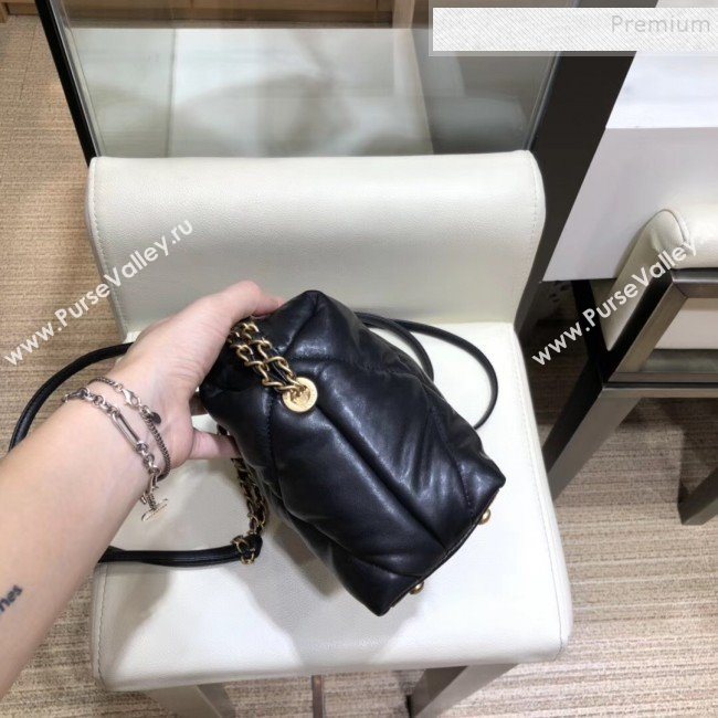 Chanel Maxi Quilted Lambskin Small Bowling Shoulder Bag AS0781 Black 2019 (SMJD-9092501)