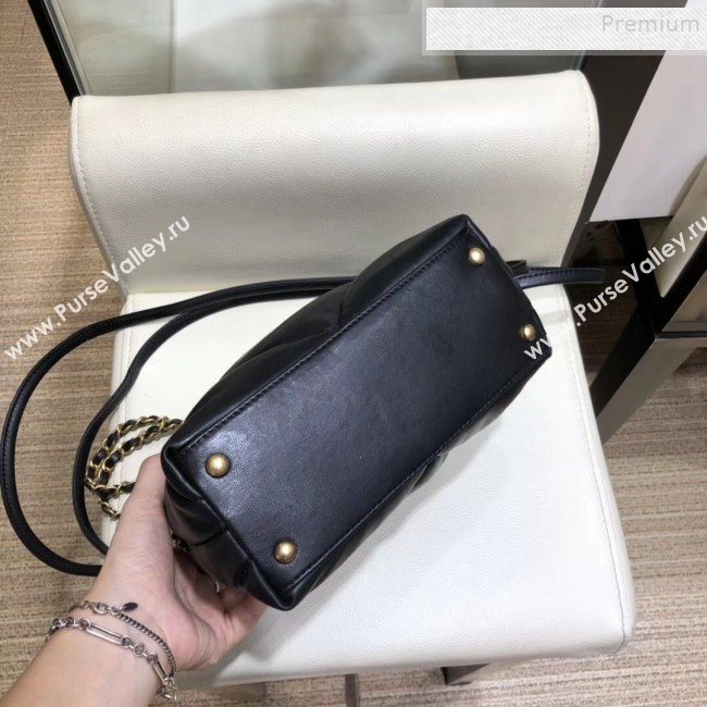 Chanel Maxi Quilted Lambskin Small Bowling Shoulder Bag AS0781 Black 2019 (SMJD-9092501)