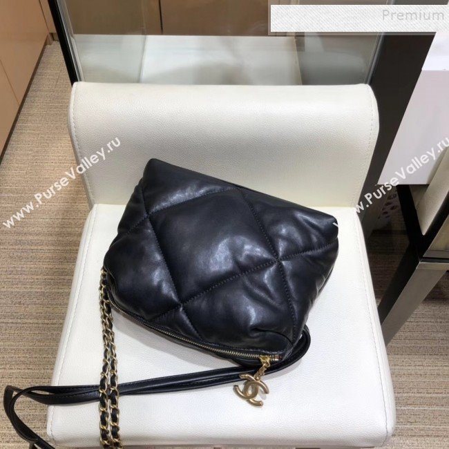 Chanel Maxi Quilted Lambskin Small Bowling Shoulder Bag AS0781 Black 2019 (SMJD-9092501)