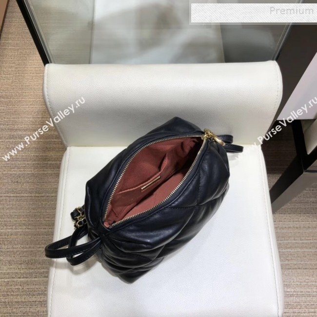 Chanel Maxi Quilted Lambskin Small Bowling Shoulder Bag AS0781 Black 2019 (SMJD-9092501)