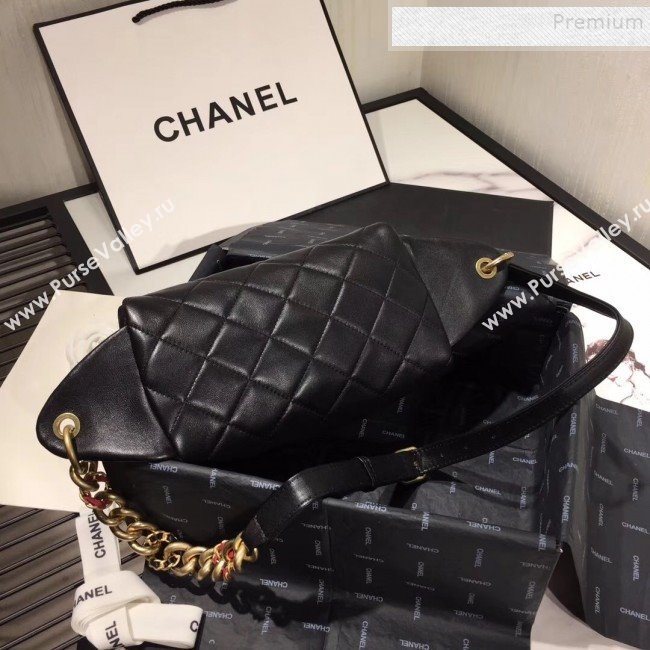 Chanel Quilted Lambskin Waist Bag/Belt Bag AS0940 Black 2019 (KAIS-9092503)