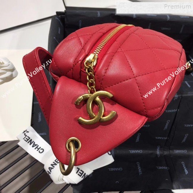 Chanel Quilted Lambskin Waist Bag/Belt Bag AS0940 Red 2019 (KAIS-9092504)