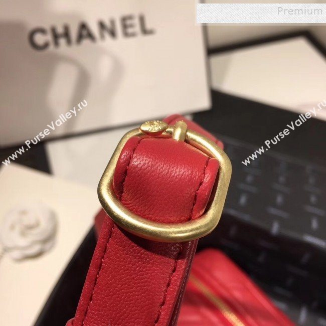 Chanel Quilted Lambskin Waist Bag/Belt Bag AS0940 Red 2019 (KAIS-9092504)