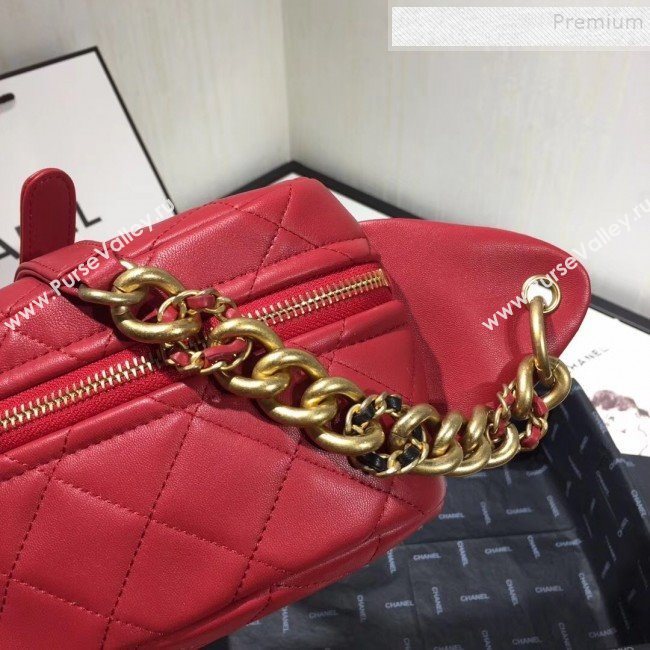 Chanel Quilted Lambskin Waist Bag/Belt Bag AS0940 Red 2019 (KAIS-9092504)