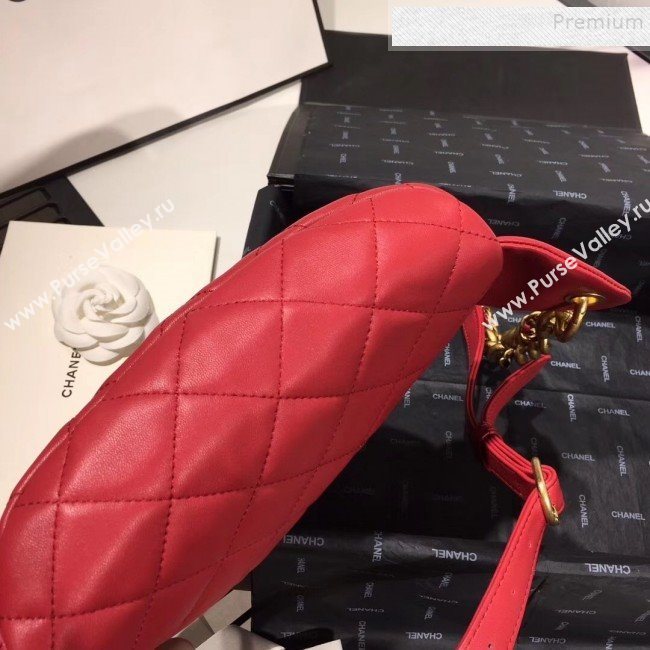 Chanel Quilted Lambskin Waist Bag/Belt Bag AS0940 Red 2019 (KAIS-9092504)