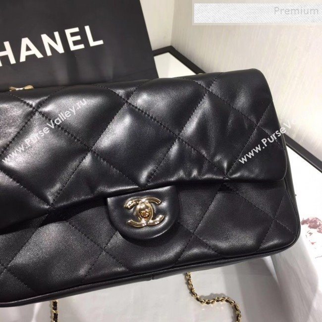 Chanel Quilted Lambskin Classic Medium Flap Bag with Top Handle AS1115 Black 2019 (KAIS-9092508)