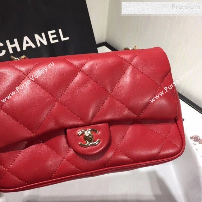 Chanel Quilted Lambskin Classic Medium Flap Bag with Top Handle AS1115 Red 2019 (KAIS-9092509)