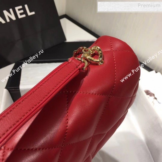 Chanel Quilted Lambskin Classic Medium Flap Bag with Top Handle AS1115 Red 2019 (KAIS-9092509)