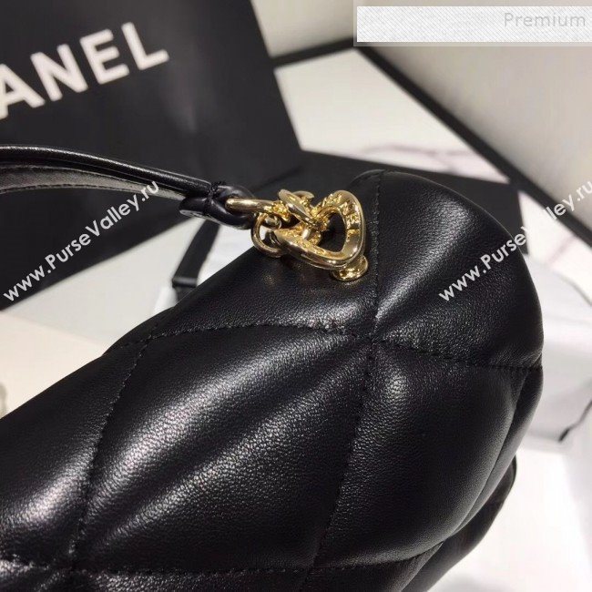 Chanel Quilted Lambskin Classic Small Flap Bag with Top Handle AS1114 Black 2019 (KAIS-9092505)