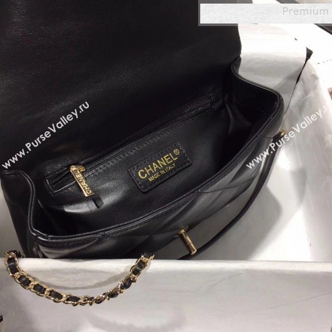 Chanel Quilted Lambskin Classic Small Flap Bag with Top Handle AS1114 Black 2019 (KAIS-9092505)