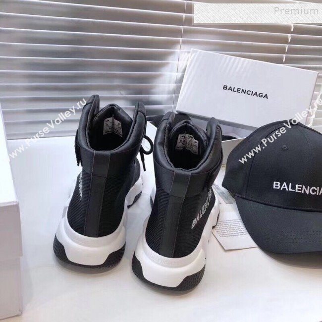 Balenciaga Triple S x Nike Stretch Knit High-top Lace-up Sneakers Black 03 2019 (For Women and Men) (DLY-9092819)