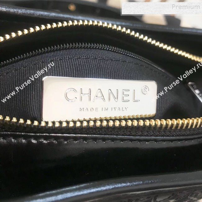 Chanel Bloom Calfskin and Wool Felt Gabrielle Small Hobo Bag AS0865 Black 2019 (JDH-9092919)