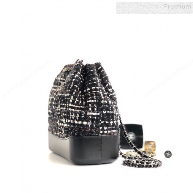 Chanel Tweed Drawstring Gabrielle Small Backpack A94485 Black/White 2019 (YD-9092723)