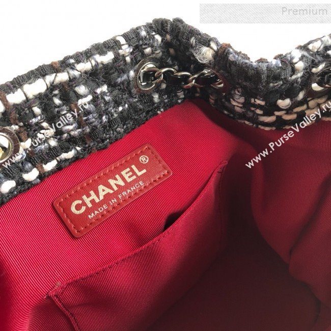 Chanel Tweed Drawstring Gabrielle Small Backpack A94485 Black/White 2019 (YD-9092723)