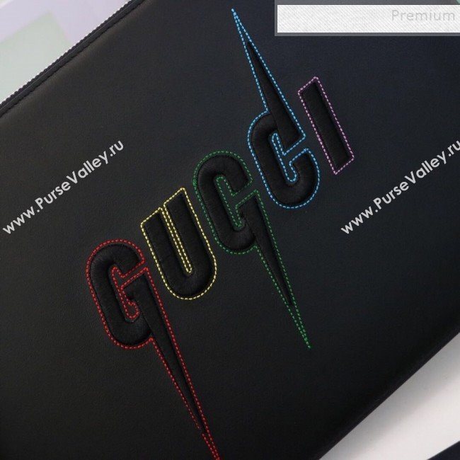 Gucci Pouch with Gucci Blade Embroidery 597678 Black 2019 (MINGH-9092725)