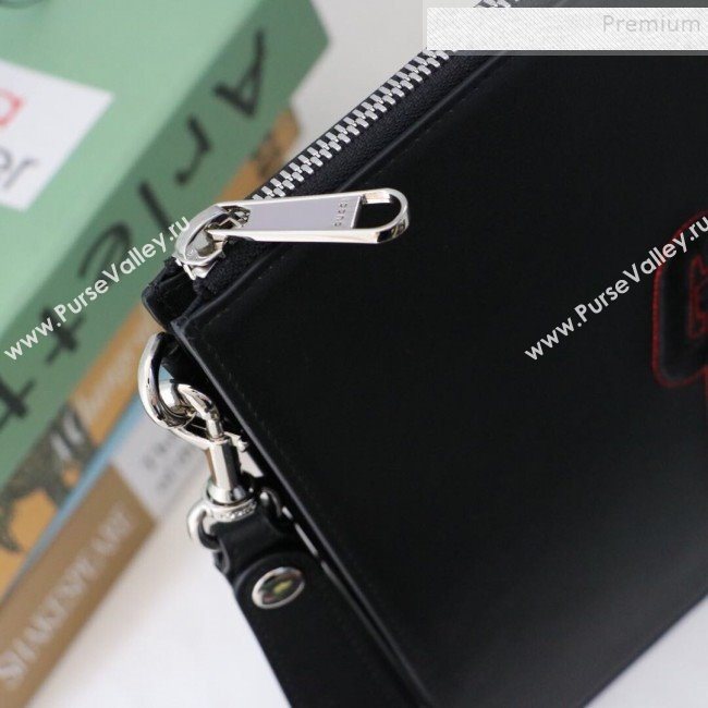 Gucci Pouch with Gucci Blade Embroidery 597678 Black 2019 (MINGH-9092725)