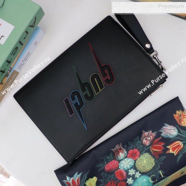 Gucci Pouch with Gucci Blade Embroidery 597678 Black 2019 (MINGH-9092725)