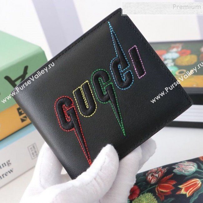 Gucci Wallet with Gucci Blade Embroidery 597674 Black 2019 (MINGH-9092726)