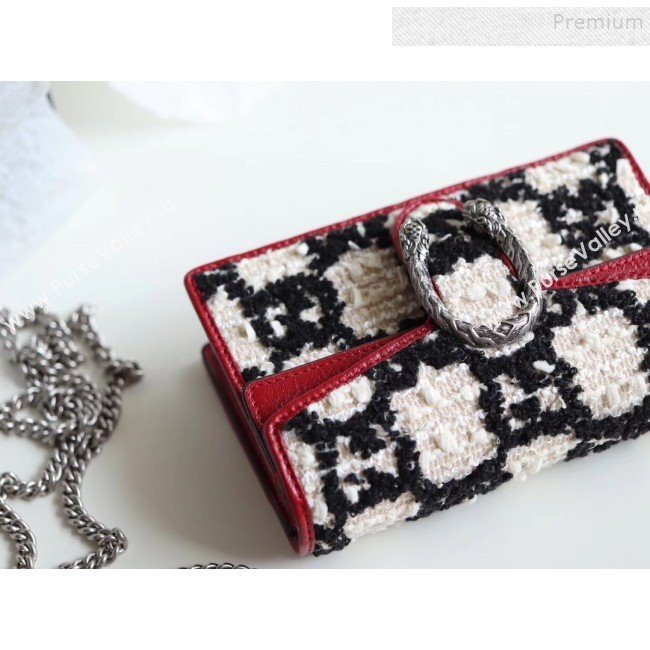 Gucci Dionysus GG Tweed Super Mini Bag 476432 White 2019 (MINGH-9092728)