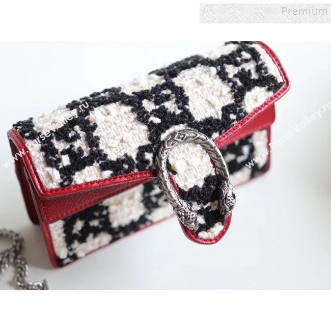 Gucci Dionysus GG Tweed Super Mini Bag 476432 White 2019 (MINGH-9092728)