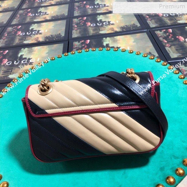 Gucci GG Diagonal Marmont Mini Bag 446744 Beige 2019 (BLWX-9092732)