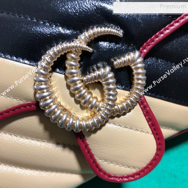 Gucci GG Diagonal Marmont Mini Bag 446744 Beige 2019 (BLWX-9092732)