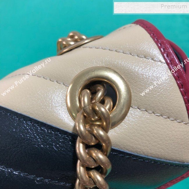 Gucci GG Diagonal Marmont Mini Bag 446744 Beige 2019 (BLWX-9092732)