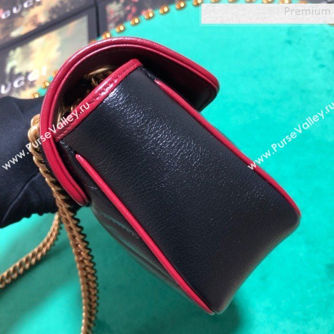 Gucci GG Diagonal Marmont Mini Bag 446744 Black 2019 (BLWX-9092733)