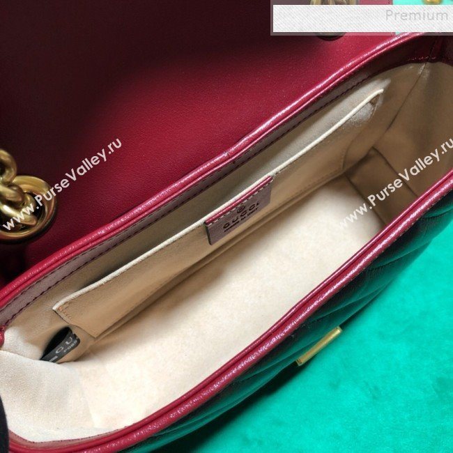 Gucci GG Diagonal Marmont Mini Bag 446744 Black 2019 (BLWX-9092733)