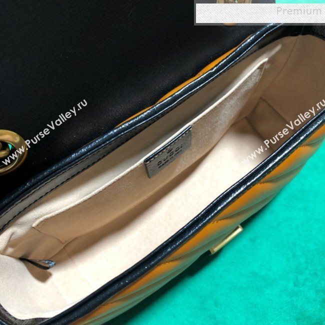 Gucci GG Diagonal Marmont Mini Bag 446744 Cognac 2019 (BLWX-9092734)
