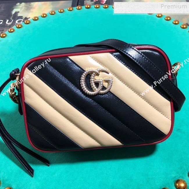 Gucci GG Diagonal Marmont Mini Bag 448065 Beige 2019 (BLWX-9092729)